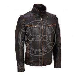 Black Color Finest Quality Gents Leather Jackets
